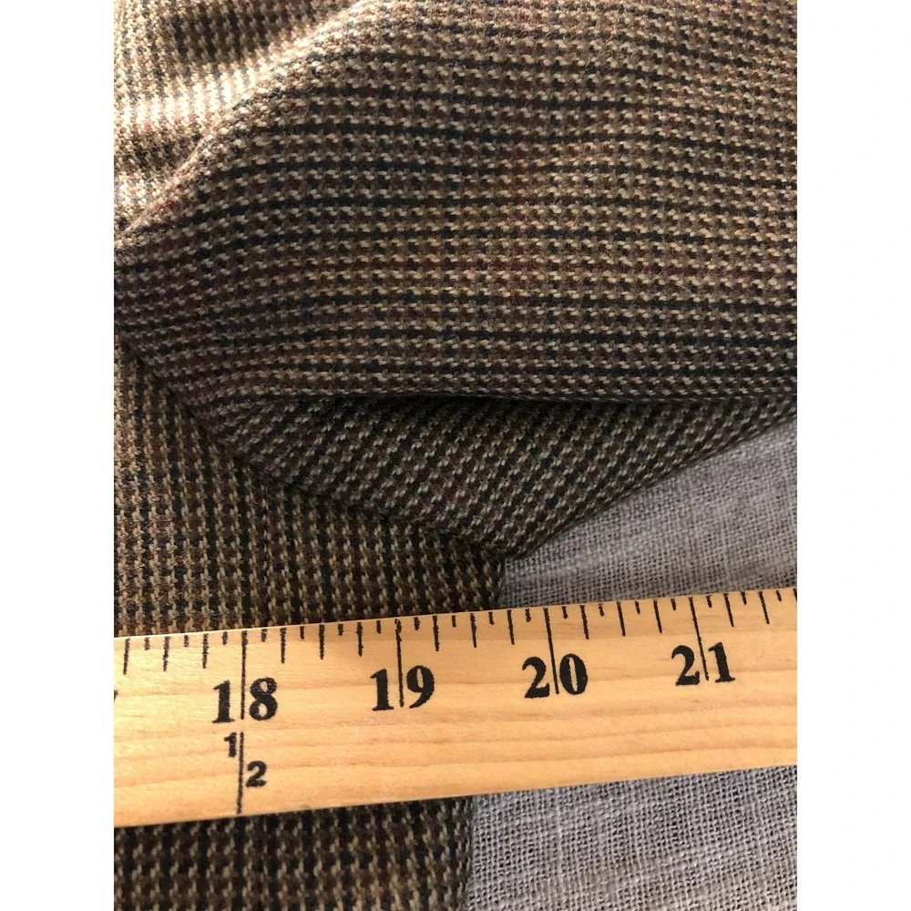 Chaps Ralph Lauren Blazer Mens Medium Brown Wool Houndstooth Sport Coat Jacket